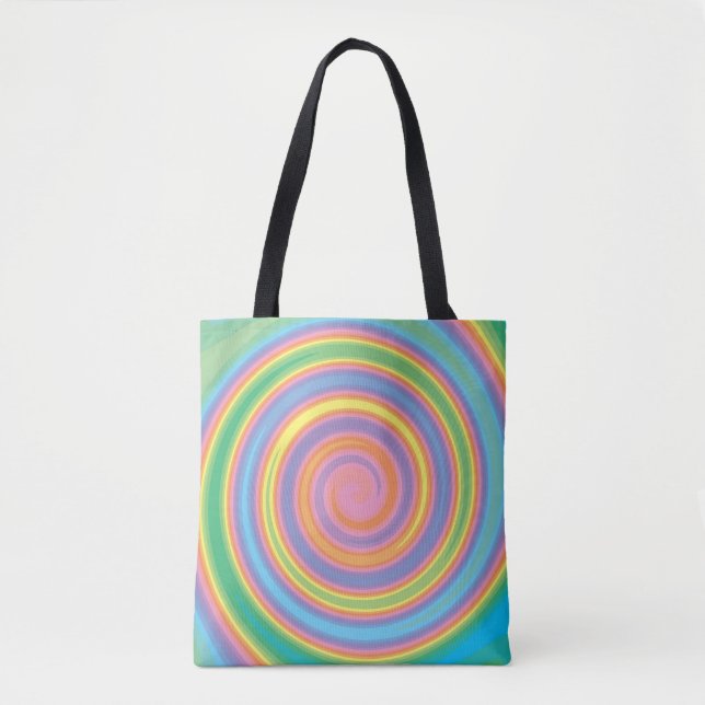 Bolso De Tela Patrón de giro colorido (Anverso)