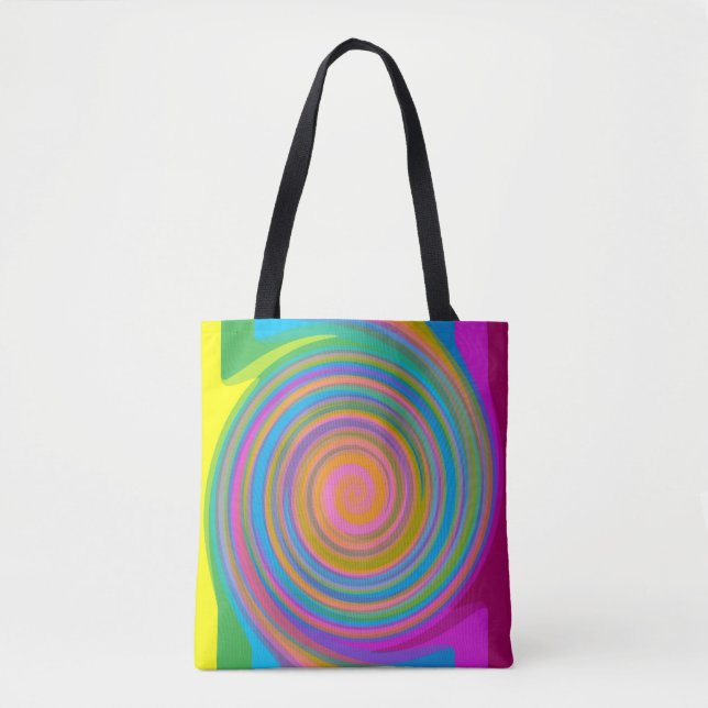 Bolso De Tela Patrón de giro colorido (Anverso)