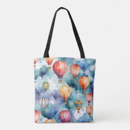 Bolso De Tela Patrón de globo de aire caliente colorido