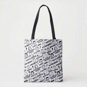 Bolso De Tela Patrón de graffiti de caracteres de cacahuete