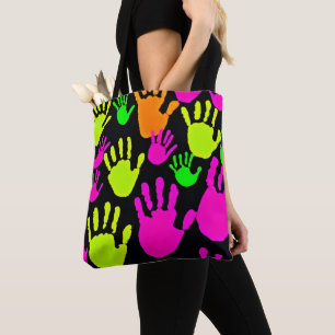 Bolso De Tela Patrón de graffiti de huellas digitales