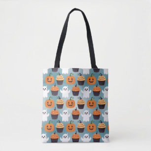 Bolso De Tela Patrón de Halloween   Calabazas, Fantasmas, Torta