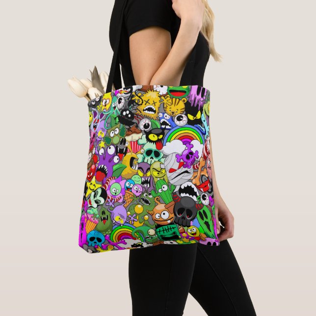 Bolso De Tela Patrón de Halloween de personajes adorables (Detalle)