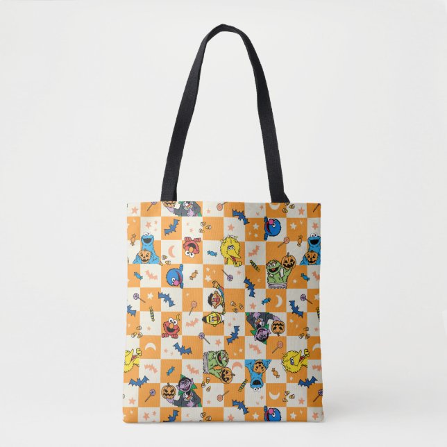 Bolso De Tela Patrón de Halloween de Plaza Sésamo (Anverso)