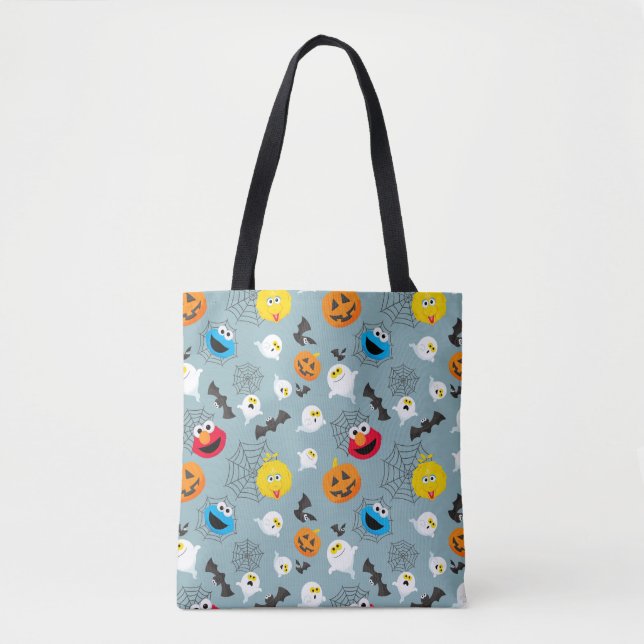 Bolso De Tela Patrón de Halloween de Plaza Sésamo (Anverso)