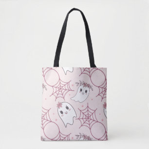 Bolso De Tela Patrón de Halloween Fantasma y Spiderweb (2)