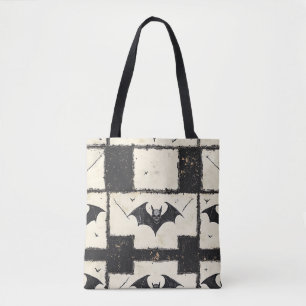 Bolso De Tela Patrón de Halloween Grunge de Murciélago Gótico