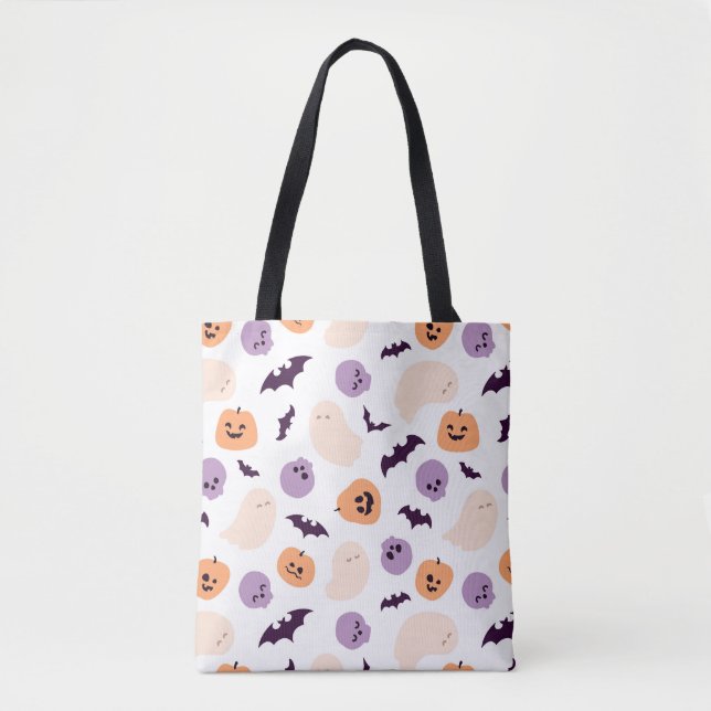 Bolso De Tela Patrón de Halloween para niños divertidos (Anverso)