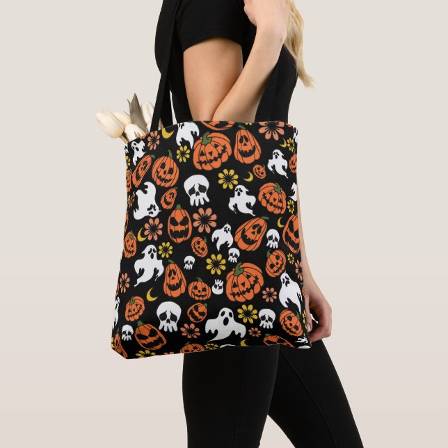 Bolso De Tela Patrón de Halloween retro (Detalle)
