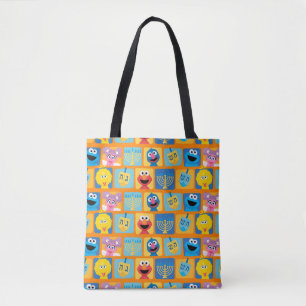 Bolso De Tela Patrón de Hanukkah de Plaza Sésamo