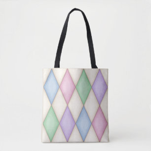 Bolso De Tela Patrón de Harlequin de comprobación de diamantes e