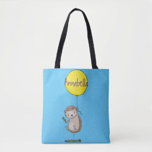 Bolso De Tela Patrón de hedgehog y personalizado de globos