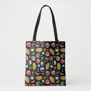 Bolso De Tela Patrón de Héroes y Logos de la Liga de la Justicia