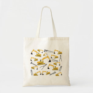 Bolso De Tela Patrón de herramientas y camiones de construcción