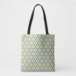Bolso De Tela Patrón de hexágono de cal y gris