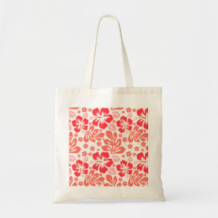 Bolso De Tela Patrón de hibiscos Naranja y rojo - Hawaii!