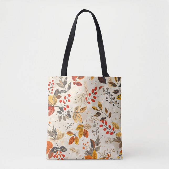 Bolso De Tela Patrón de hoja estética (Anverso)