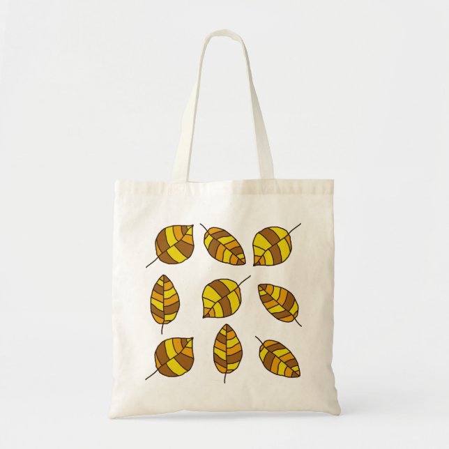 Bolso De Tela Patrón de hojas amarillas de otoño (Frente)