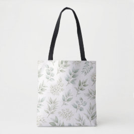 Bolso De Tela Patrón de hojas botánicas verde suave