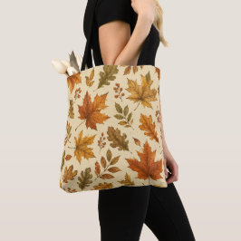 Bolso De Tela Patrón de hojas de otoño | Foliaje de otoño en acu