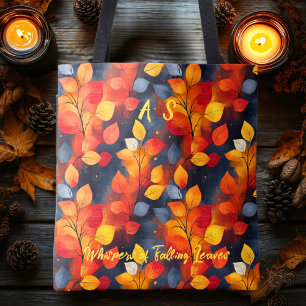Bolso De Tela Patrón de Hojas de Otoño – Otoño Botánico Elegante