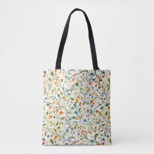Bolso De Tela Patrón de hojas de paisley coloridas de inspiració