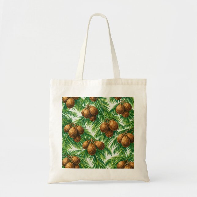 Bolso De Tela Patrón de hojas de palma de coco (Frente)