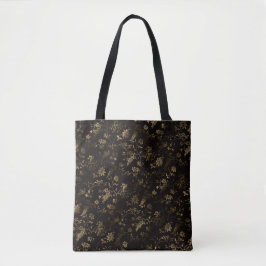 Bolso De Tela Patrón de hojas doradas de Glam