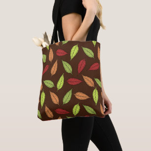 Bolso De Tela Patrón De Hojas, Hojas Coloridas, Hojas De Otoño