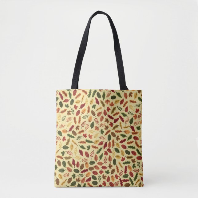 Bolso De Tela Patrón de hojas otoñales (Anverso)