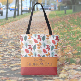 Bolso De Tela Patrón de hojas personalizadas del otoño feliz