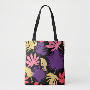 Bolso De Tela Patrón de hojas tropicales sin foco