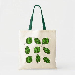 Bolso De Tela Patrón de hojas verdes de verano