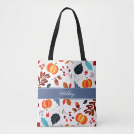 Bolso De Tela Patrón de hojas y calabaza linda