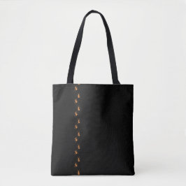Bolso De Tela Patrón de hormiga naranja moderna sobre negro