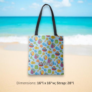 Bolso De Tela Patrón de iconos de juguetes de playa