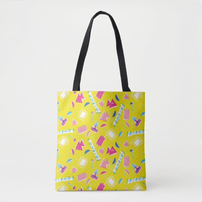 Bolso De Tela Patrón de iconos Neon FRIENDS™ (Anverso)