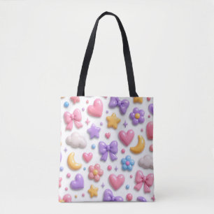 Bolso De Tela Patrón de iconos pastel de dulces lindos