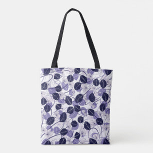 Bolso De Tela Patrón de Ilustracion Batik Purple y Vines