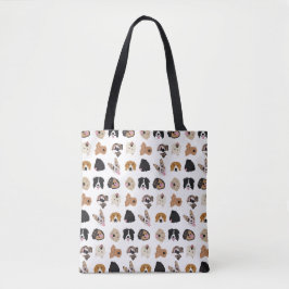 Bolso De Tela Patrón de Ilustracion de cara de perro
