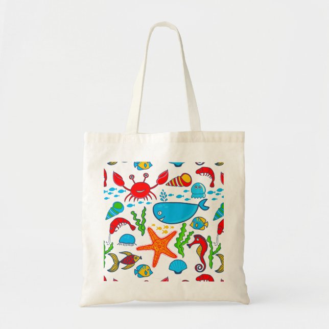 Bolso De Tela Patrón de Ilustracion de vida útil de la vista de  (Frente)