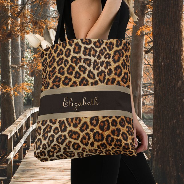 Bolso De Tela Patrón de impresión Leopardo nombre de banda marró (Subido por el creador)