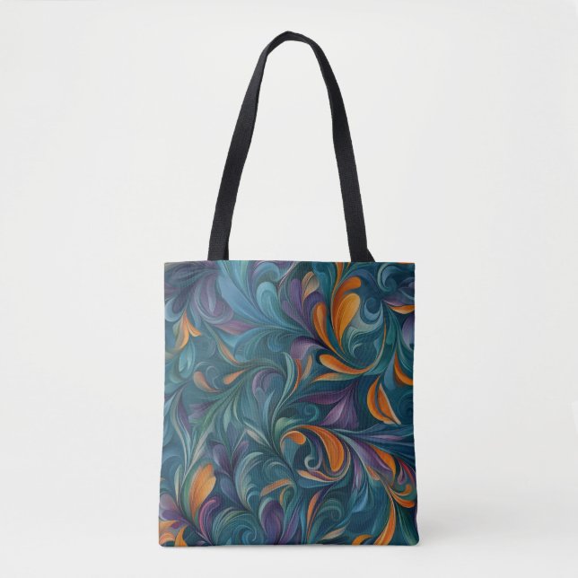 Bolso De Tela Patrón de inspiración Paisley-abstracta vibrante ( (Anverso)