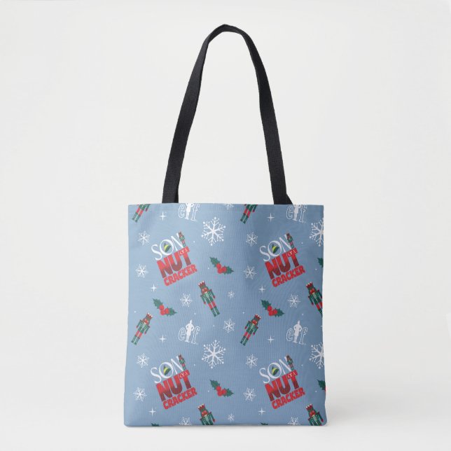 Bolso De Tela Patrón de invierno Elf "Hijo de un Nutcracker" (Anverso)