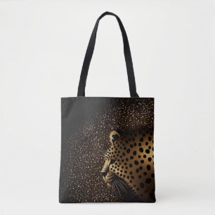 Bolso De Tela Patrón de Jaguar Dorado           