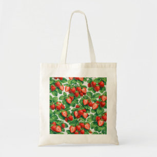 Bolso De Tela Patrón de jardín de fresa en rodajas