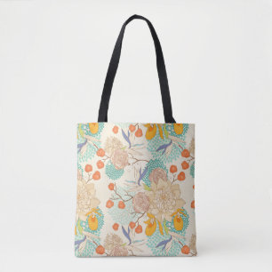 Bolso De Tela Patrón de jardín floral colorido