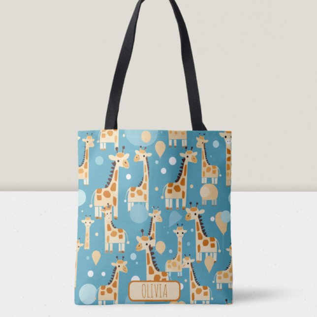 Bolso De Tela Patrón de jirafas lindas personalizado (Subido por el creador)