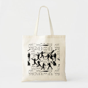 Bolso De Tela Patrón de juego de béisbol.w