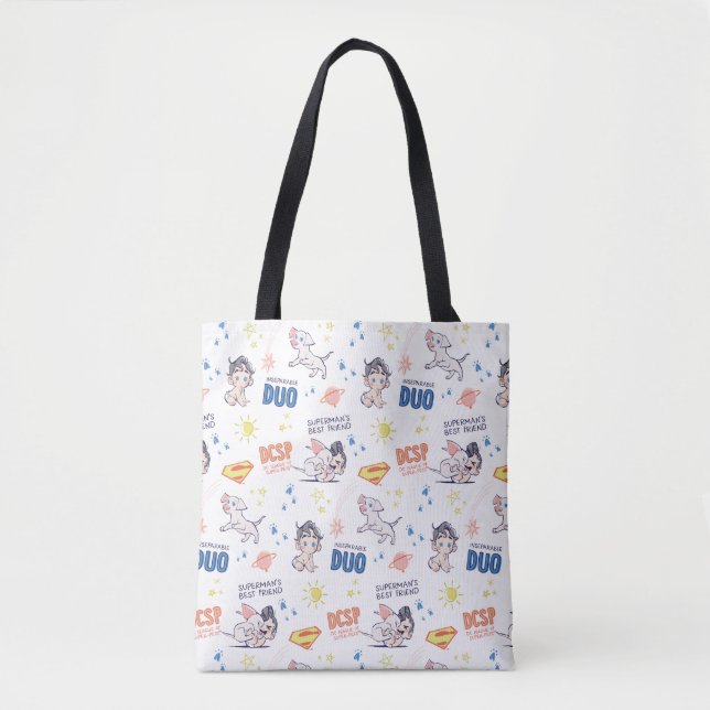 Bolso De Tela Patrón de Krypto y Superman para Bebés (Anverso)